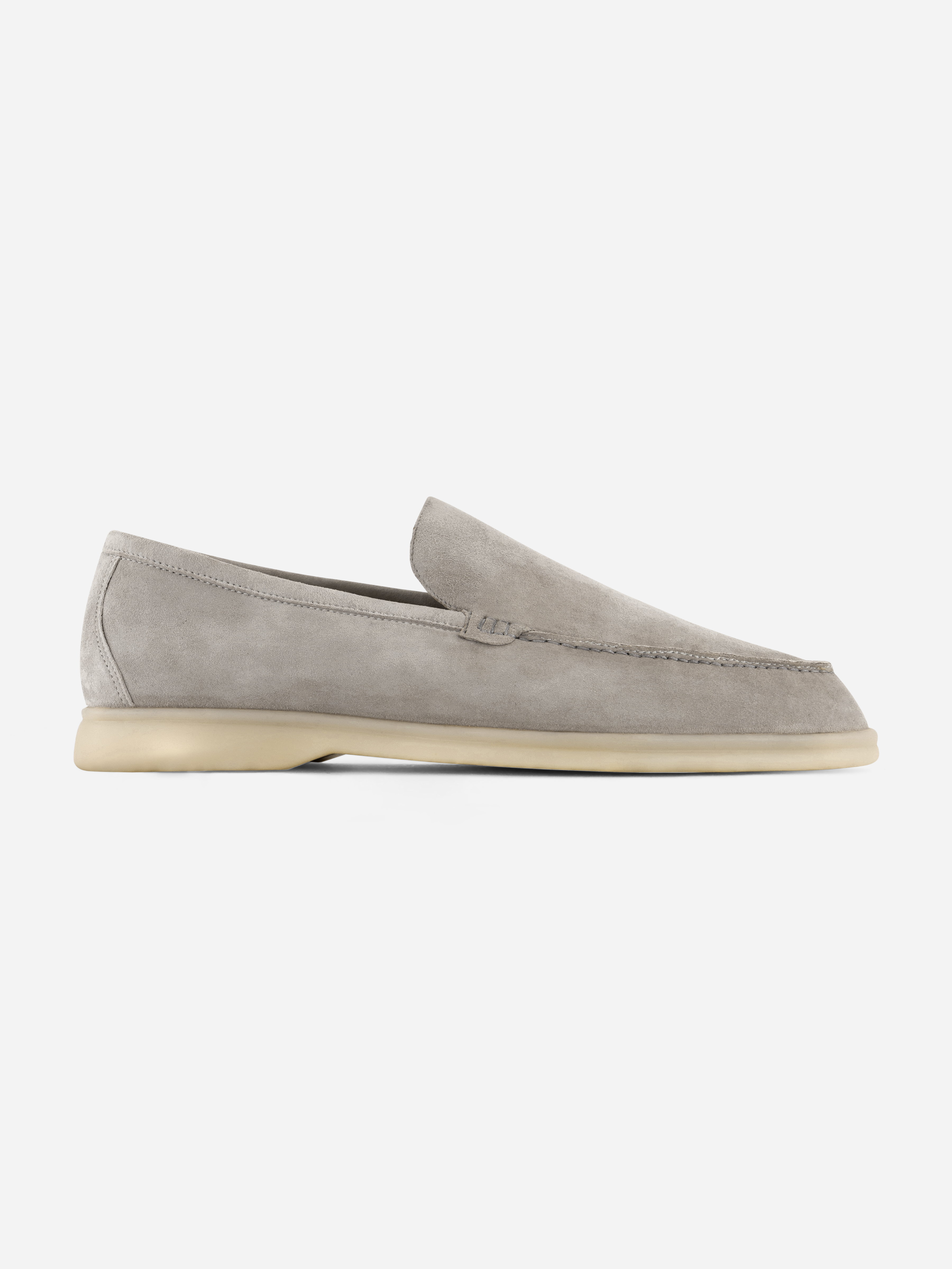 Suede Loafer Stone Gray Femme