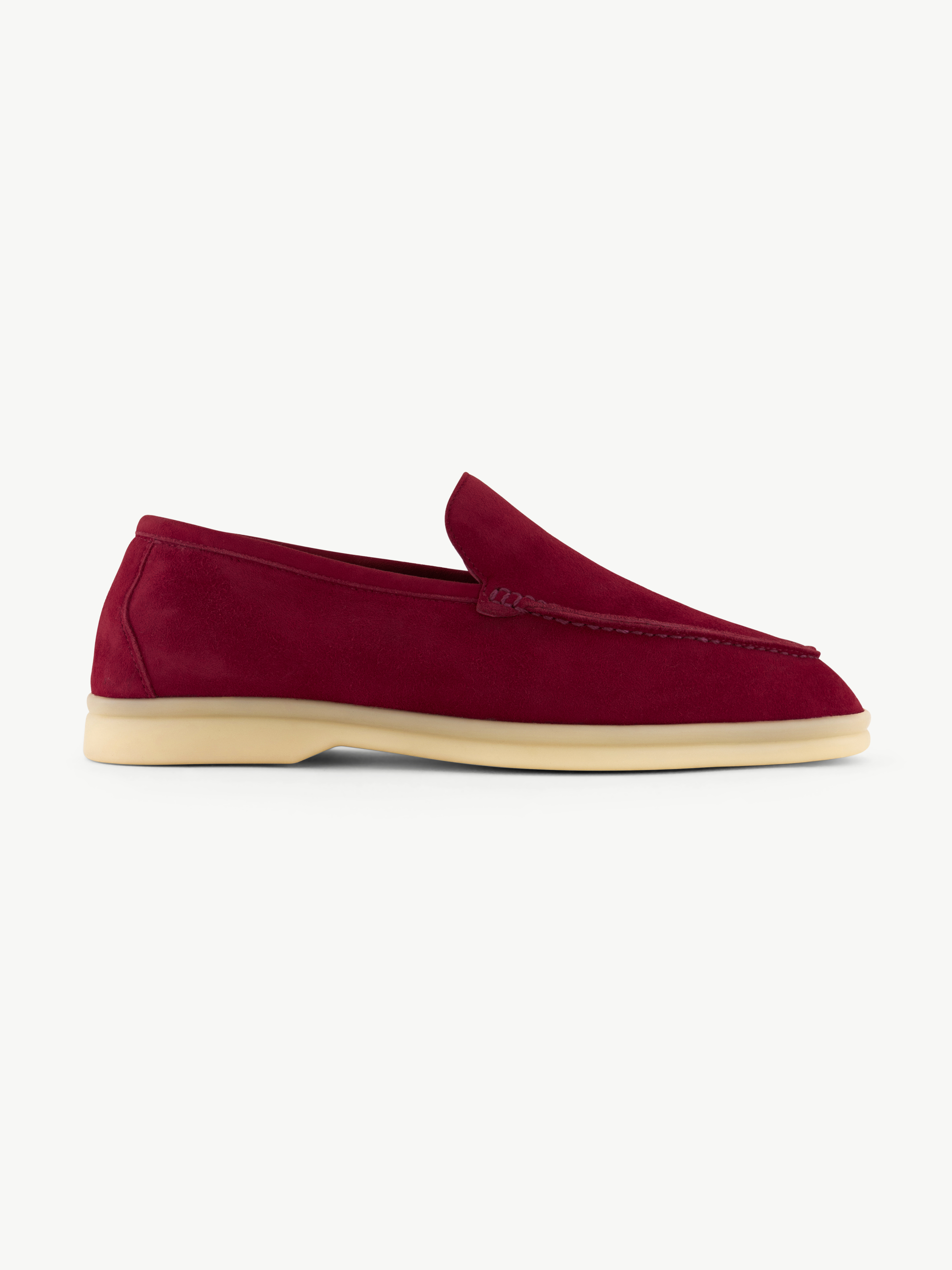 Suede Loafer Burgundy Femme