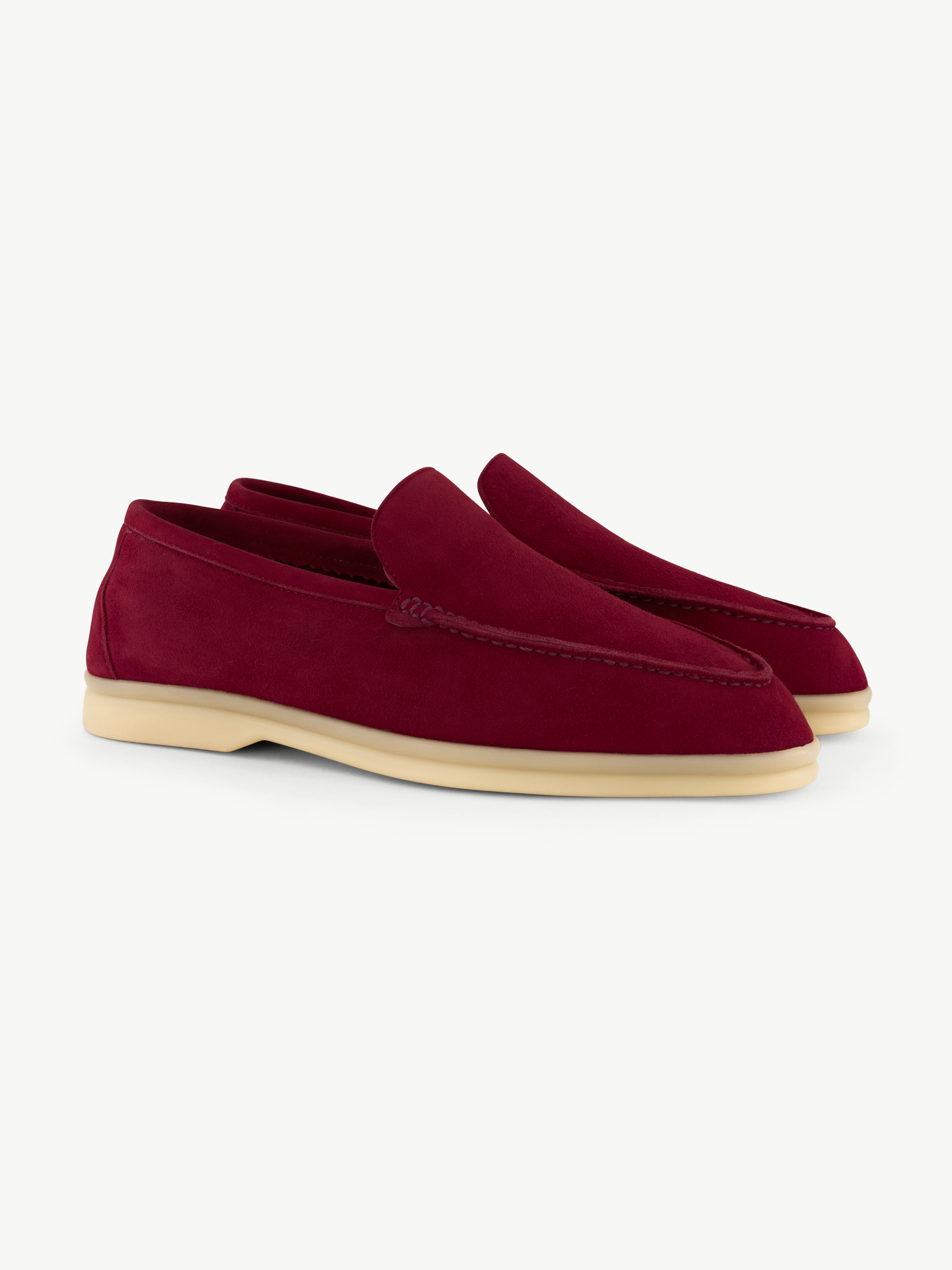 Suede Loafer Burgundy Femme